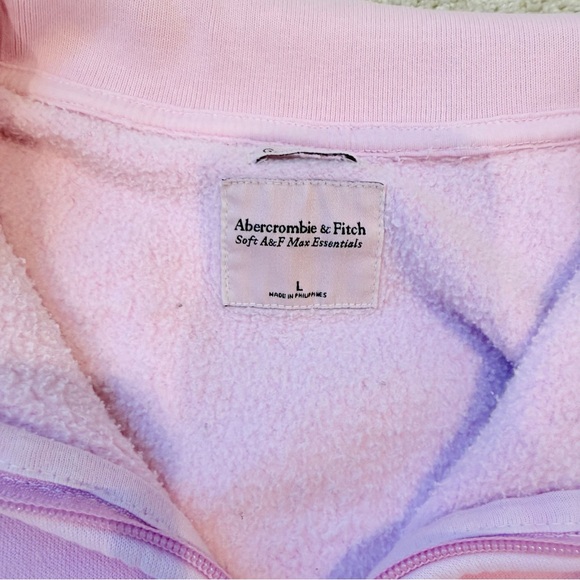 Abercrombie & Fitch Soft Max Essentials Light Pink Fleece Quarter-Zip - Large - Picture 3 of 6